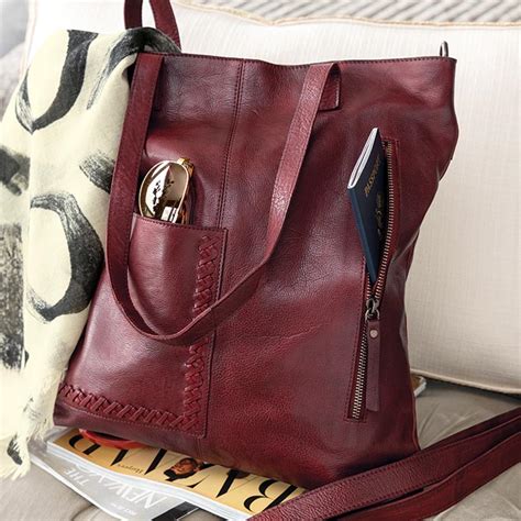 oxblood handbag